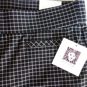 NWT $79 ANNE KLEIN Black White Super Crop Pull-On Pants – Small